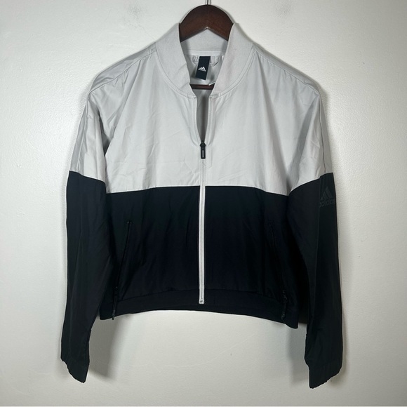 adidas Jackets & Blazers - Adidas Women's‎ Black and White Bomber Shell Jacket